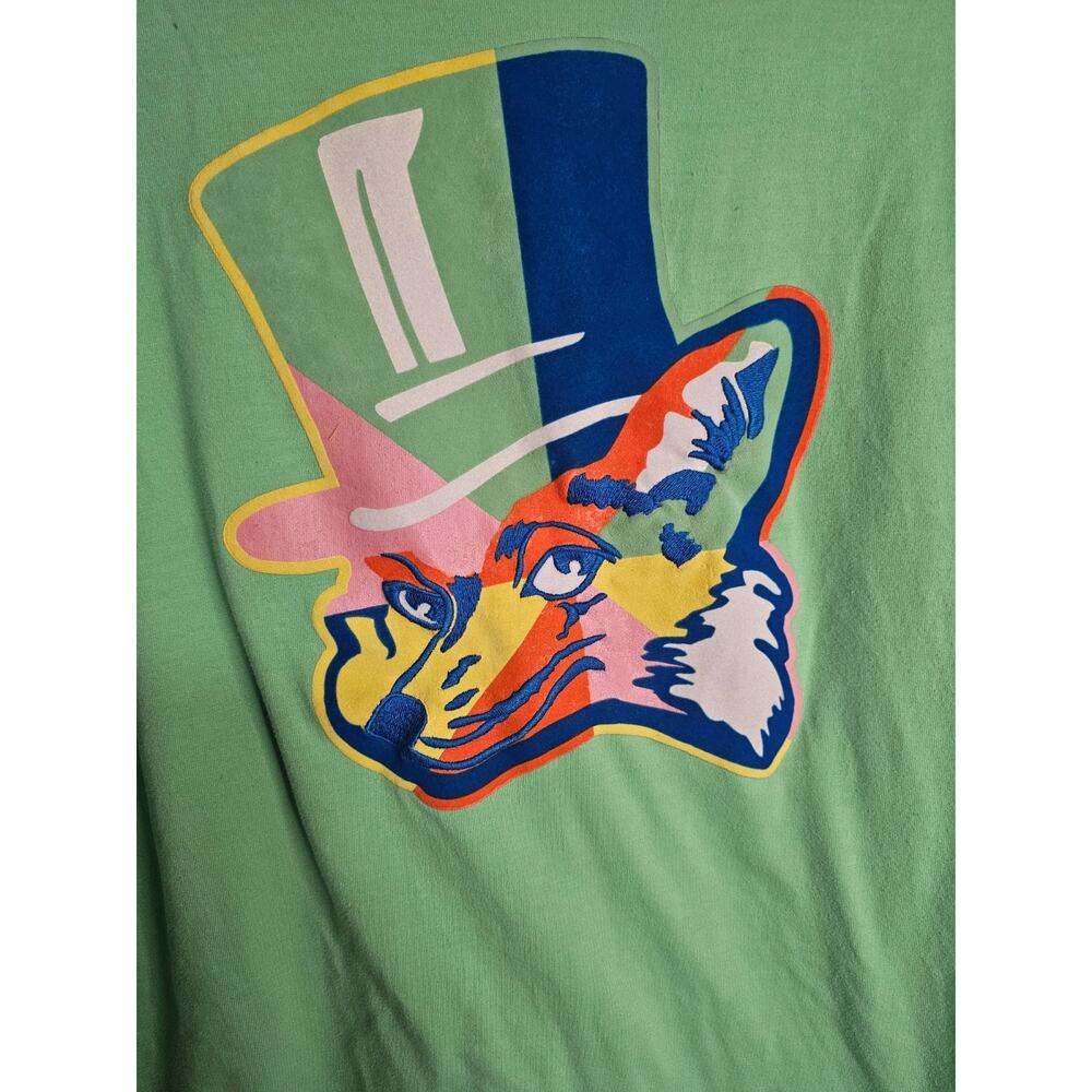 AKOO COLORFUL ARTSY Tophat FOX FOX'D LOGO COTTON T-Shirt Men's SZ Medium